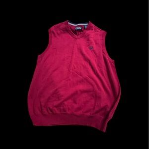 Chaps Deep Red V-Neck Sweater